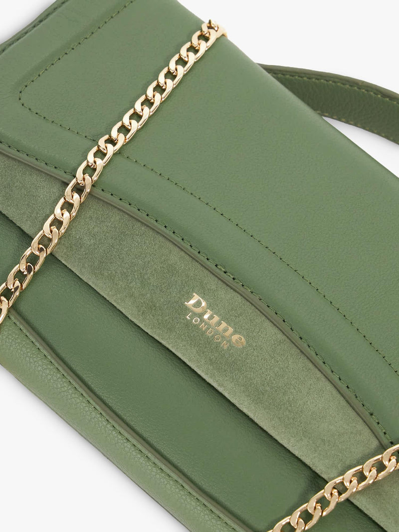 Dune London leather grab bag green - British product