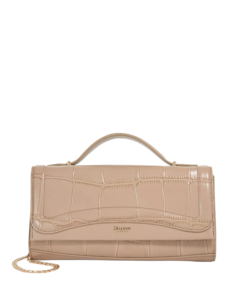 Dune London croc-effect grey grab bag (British brand)