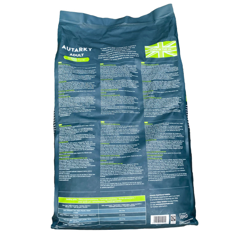 Autarky dog food chicken dinner 18kg - British product
