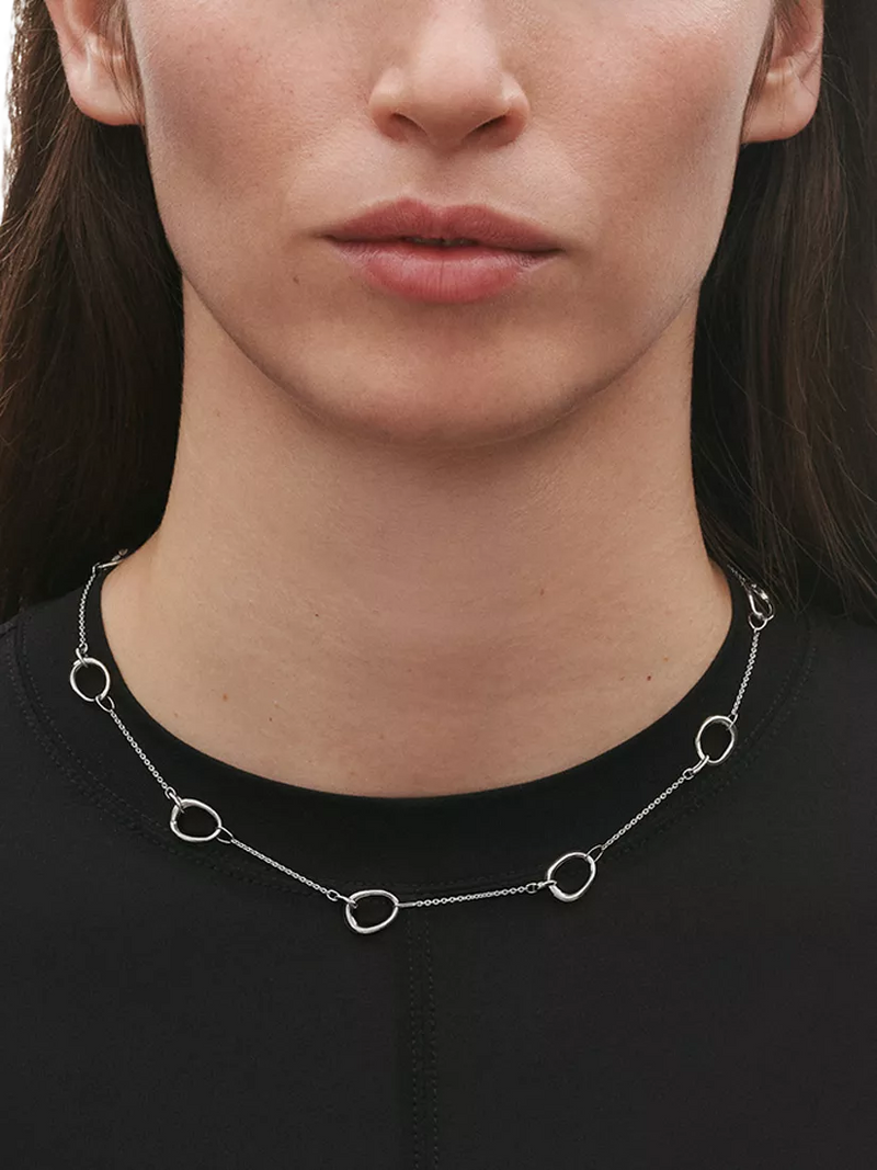 Georg Jensen Sterling Silver Offspring Interlock necklace 45cm - British product