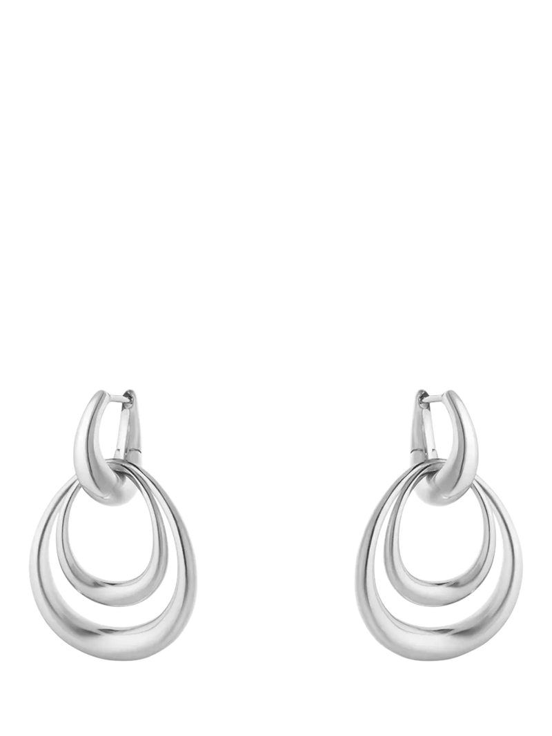 Georg Jensen sterling silver detachable hoop earrings H32mm W20mm - British product