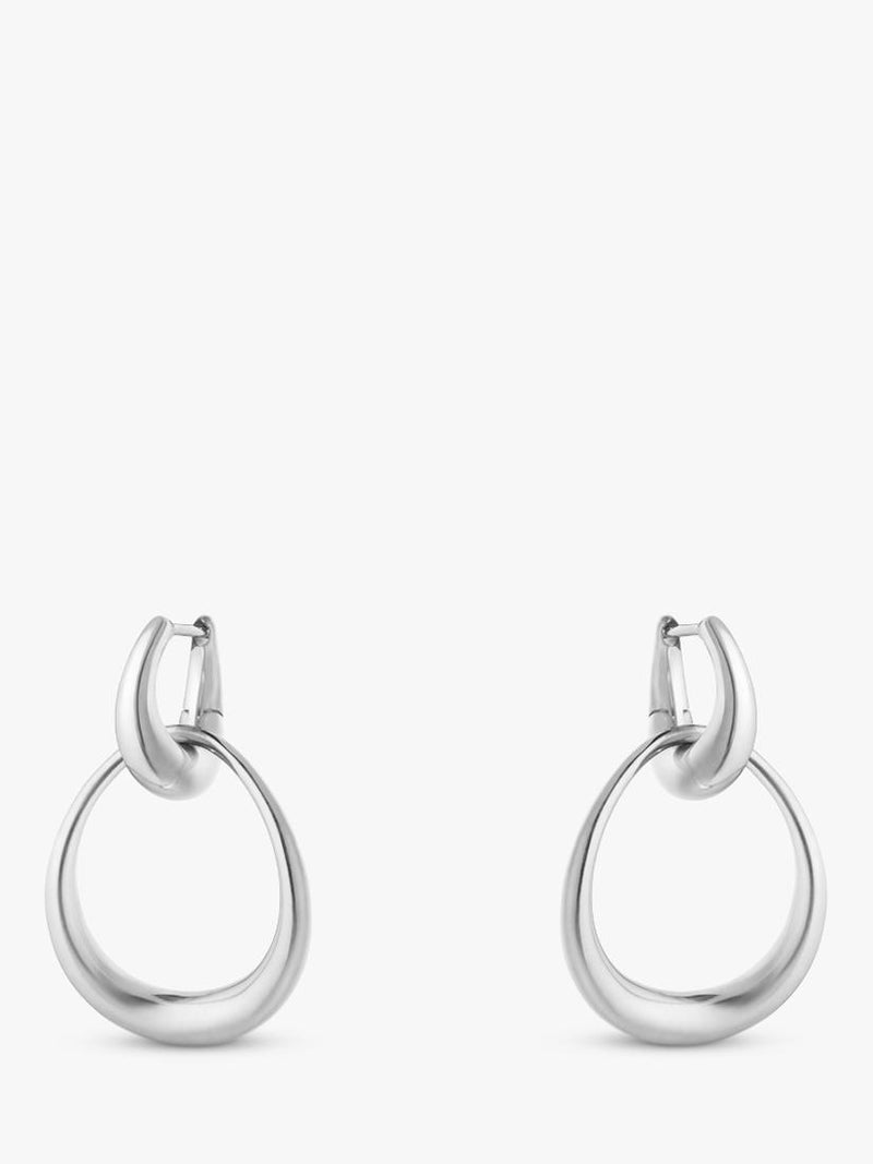 Georg Jensen sterling silver detachable hoop earrings H32mm W20mm - British product