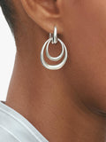 Georg Jensen sterling silver detachable hoop earrings H32mm W20mm - British product