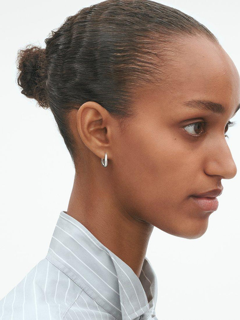 Georg Jensen sterling silver detachable hoop earrings H32mm W20mm - British product