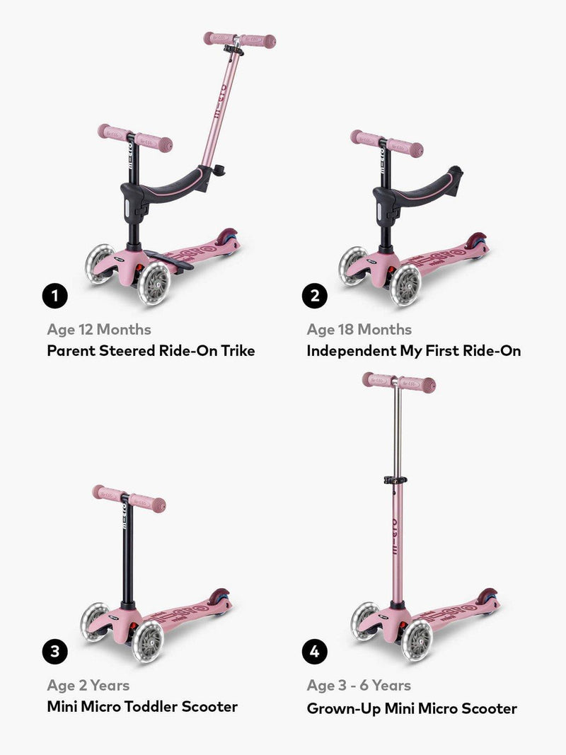 Micro Scooters 4-in-1 toddler scooter with LED wheels - British product
