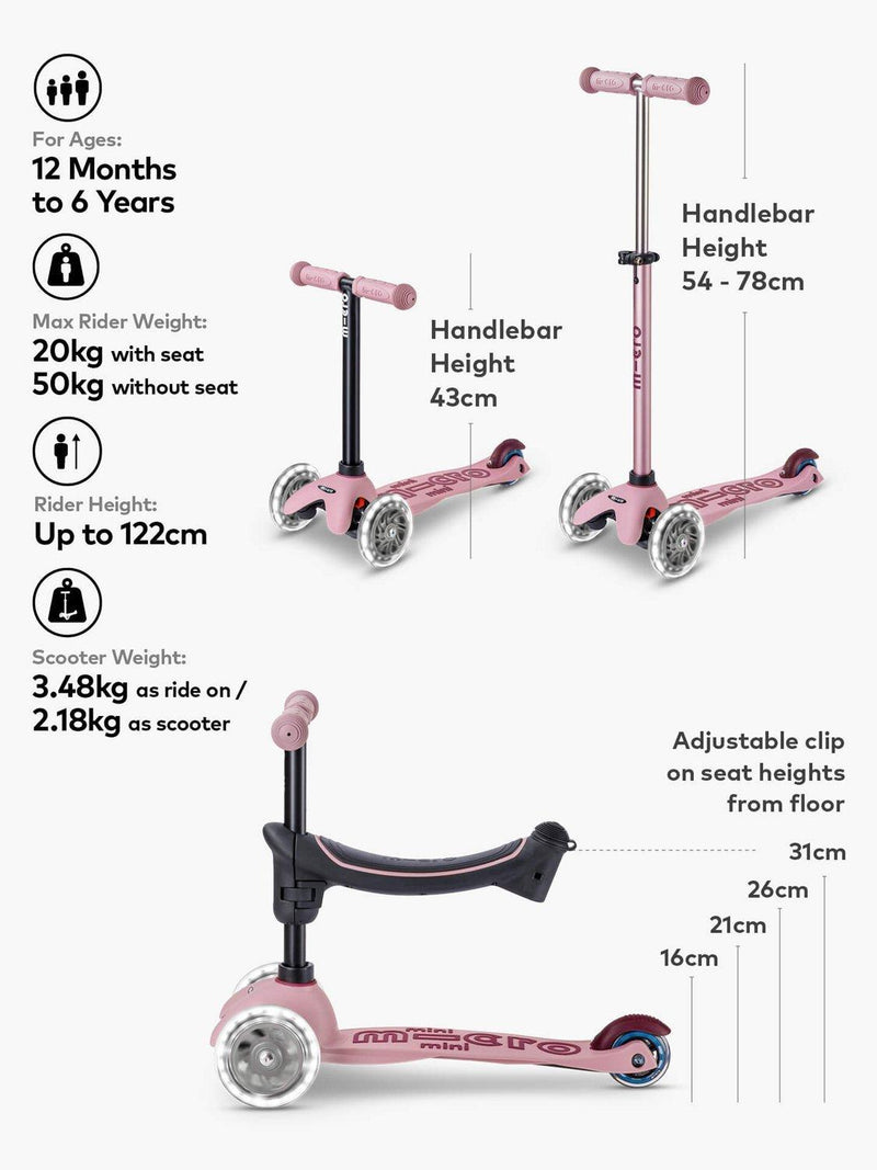 Micro Scooters 4-in-1 toddler scooter with LED wheels - British product