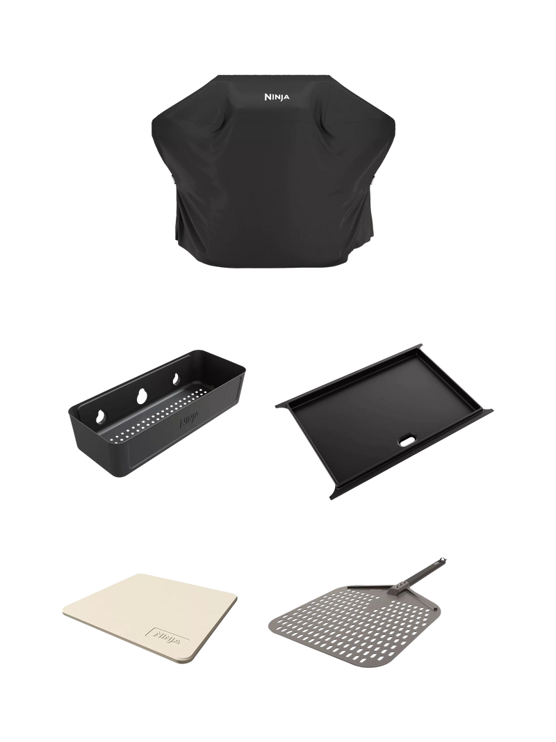 Ninja FlexFlame Ultimate Bundle outdoor cooking system with pizza stone, UK version