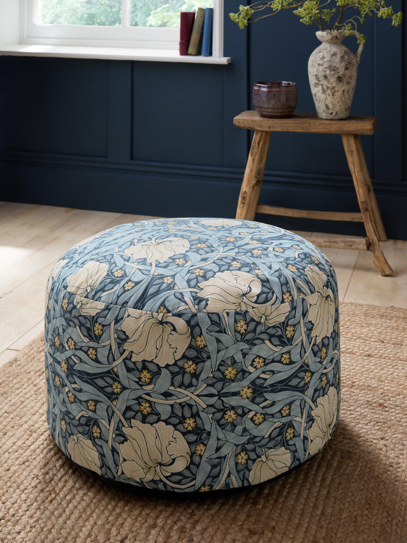 William Morris Pimpernel pouffe 60cm wide - British product