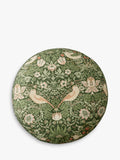 William Morris Strawberry Thief pouffe in Nettle colour - British product