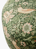 William Morris Strawberry Thief pouffe in Nettle colour - British product