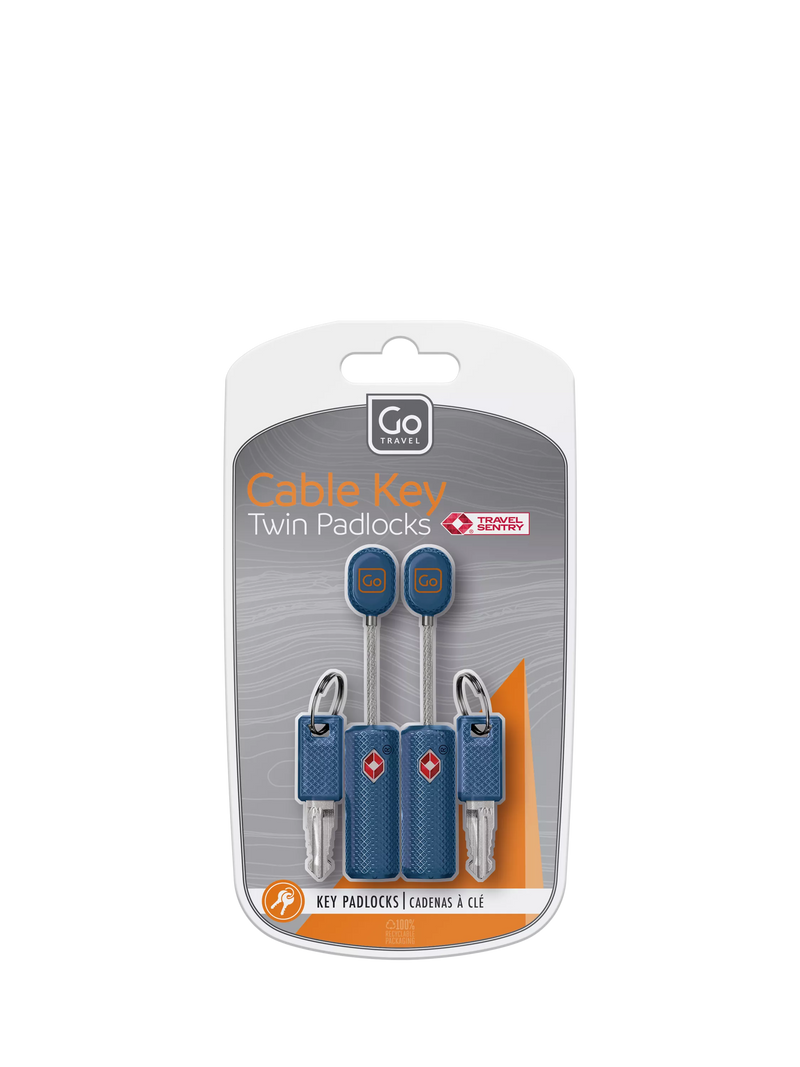 Go Travel TSA cable padlock pack of 2 - British product