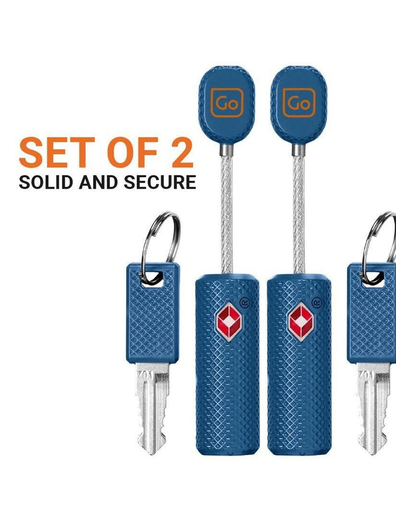 Go Travel TSA cable padlock pack of 2 - British product