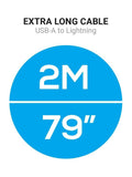 Go Travel 2M Lightning cable, Apple-certified (British brand)