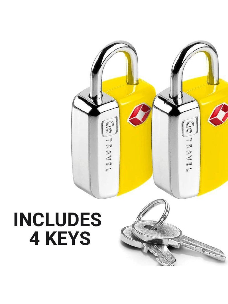 Go Travel padlock pack of 2 yellow - British product