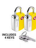 Go Travel padlock pack of 2 yellow - British product
