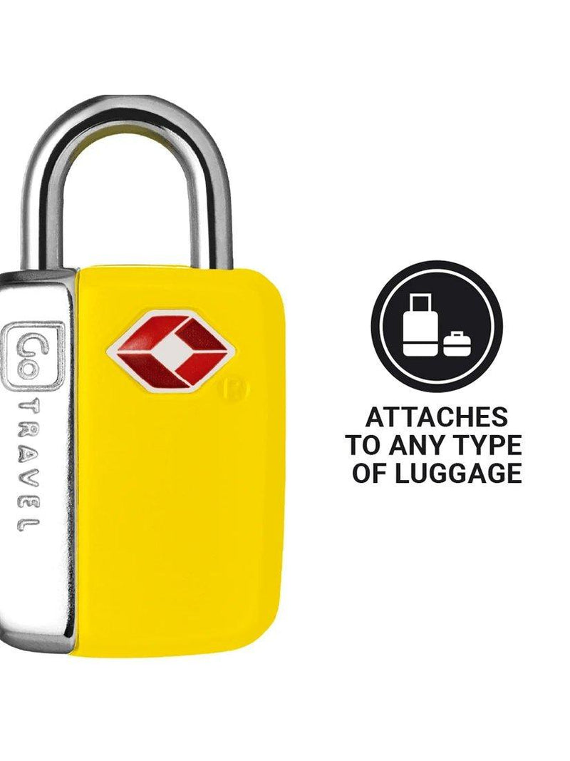Go Travel padlock pack of 2 yellow - British product