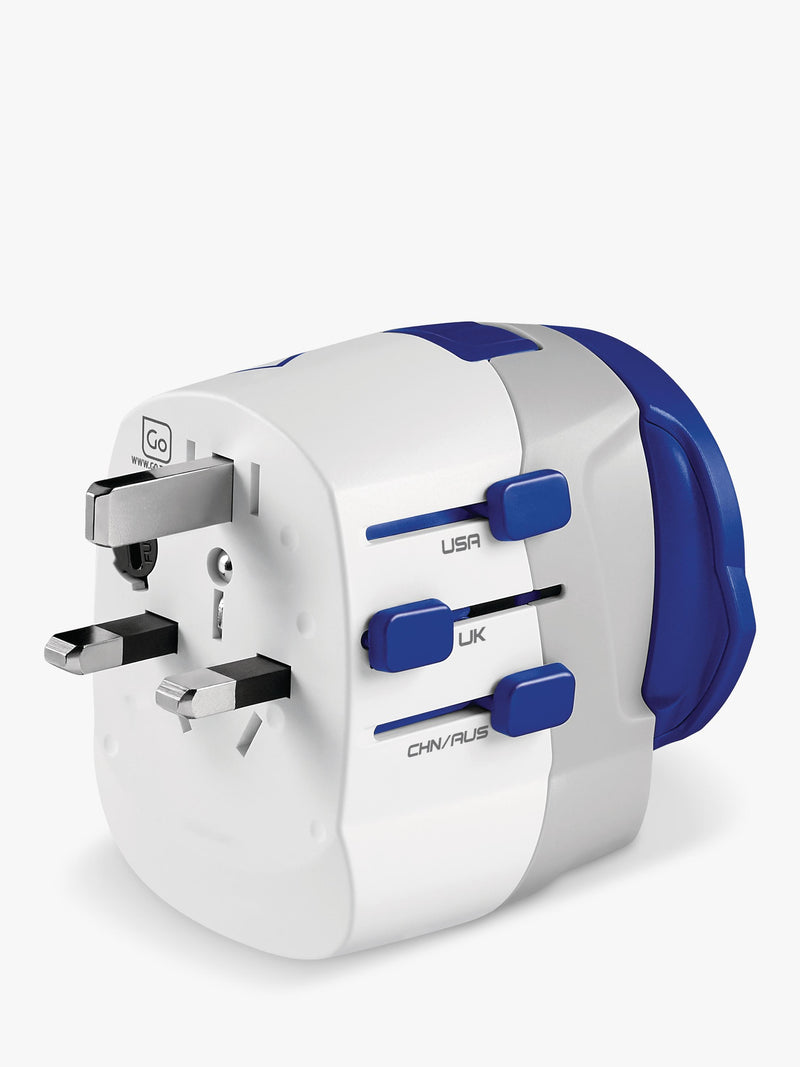 Go Travel USB-A and USB-C travel adapter, imported from the UK