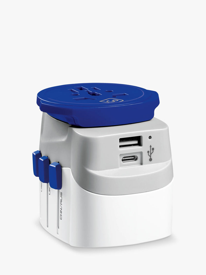 Go Travel USB-A and USB-C travel adapter, imported from the UK