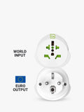 Go Travel Europe travel adapter compact lightweight earthed certified, imported from the UK