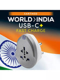 Go Travel India USB-C charger adapter compact design, imported from the UK