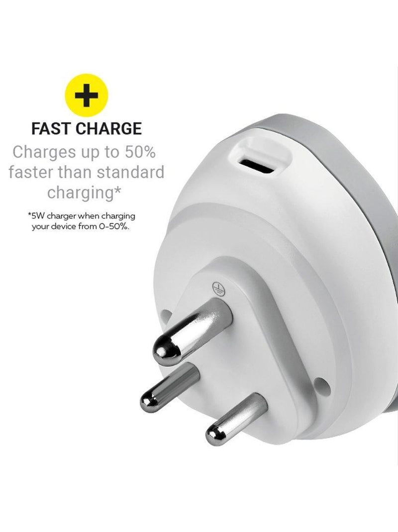 Go Travel India USB-C charger adapter compact design, imported from the UK
