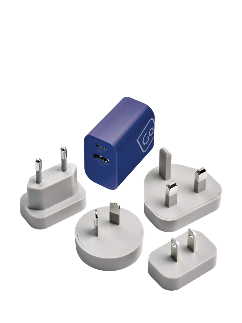 Go Travel worldwide dual-port USB charger - British product