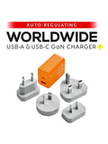 Go Travel GaN charger 65W USB-C USB-A (British brand)