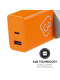 Go Travel GaN charger 65W USB-C USB-A (British brand)