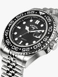 Rotary APEX100 men's watch silver bracelet black dial, UK version