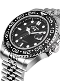 Rotary APEX100 men's watch silver bracelet black dial, UK version