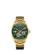 John Lewis Rotary Greenwich Strata Men's Automatic Watch, Gold, 42mm- Buy online at McGrocer