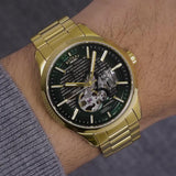 Rotary Greenwich Strata automatic watch gold case green dial 42mm, UK version