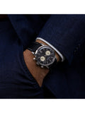 Rotary 1895 Chronograph watch with black leather strap, imported from the UK