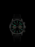 Rotary 1895 Chronograph watch with black leather strap, imported from the UK