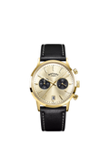 Rotary 1895 Chronograph men's watch gold leather strap, UK version