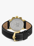 Rotary 1895 Chronograph men's watch gold leather strap, UK version