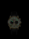 Rotary 1895 Chronograph men's watch gold leather strap, UK version