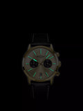 Rotary 1895 Chronograph men's watch gold leather strap, UK version