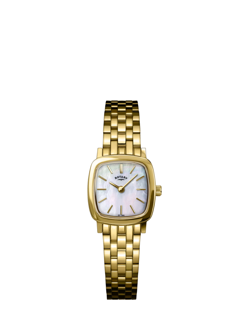Rotary Heritage Astoria gold square watch mother-of-pearl dial, imported from the UK