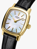 Rotary Heritage Astoria gold watch black leather strap, imported from the UK