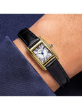 Rotary Heritage Astoria women's gold watch 24mm black leather strap, UK version