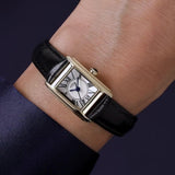 Rotary Heritage Astoria women's gold watch 24mm black leather strap, UK version