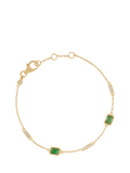 Astley Clarke gold gemstone station bracelet with green chalcedony and white sapphire, imported from the UK