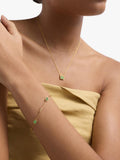 Astley Clarke gold gemstone station bracelet with green chalcedony and white sapphire, imported from the UK