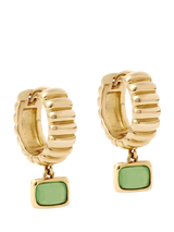 John Lewis Astley Clarke Green Chalcedony Drop Huggie Hoop Earrings, Gold- Buy online at McGrocer