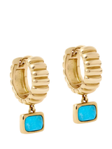 John Lewis Astley Clarke Turquoise Drop Huggie Hoop Earrings Gold- Buy online at McGrocer