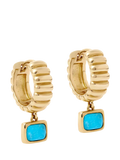 Astley Clarke earrings turquoise drop huggie hoop, imported from the UK