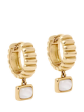 Astley Clarke pearl drop huggie hoop earrings gold (British brand)
