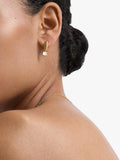 Astley Clarke pearl drop huggie hoop earrings gold (British brand)