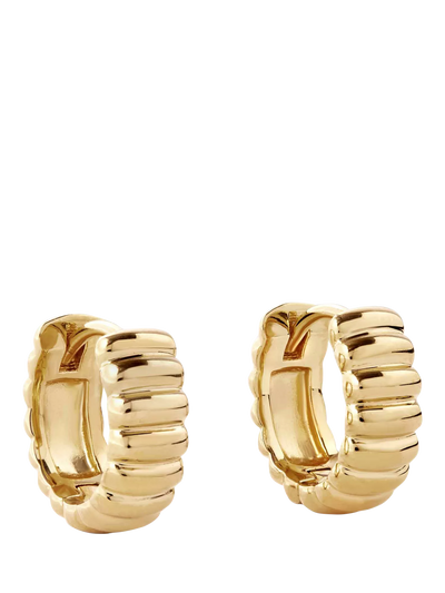 John Lewis Astley Clarke Aurora Ridge Huggie Hoop Earrings Gold 12.5mm- Buy online at McGrocer